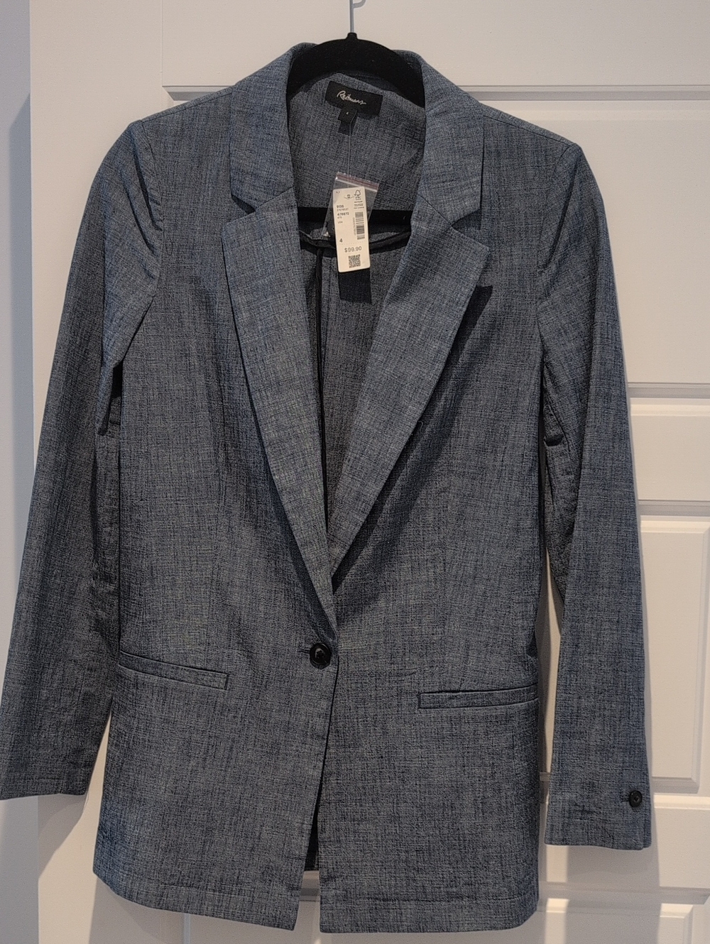 Reitmans Heathered Blue Single-Button Blazer